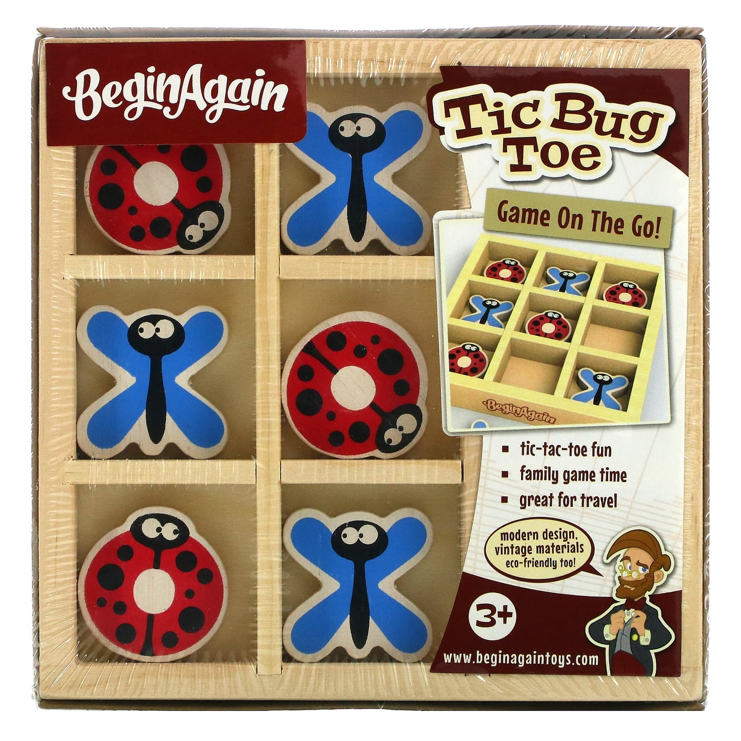 Begin Again Toys, Tic Bug Toe, Game on The Go, 3+ Years, 11 Piece Set