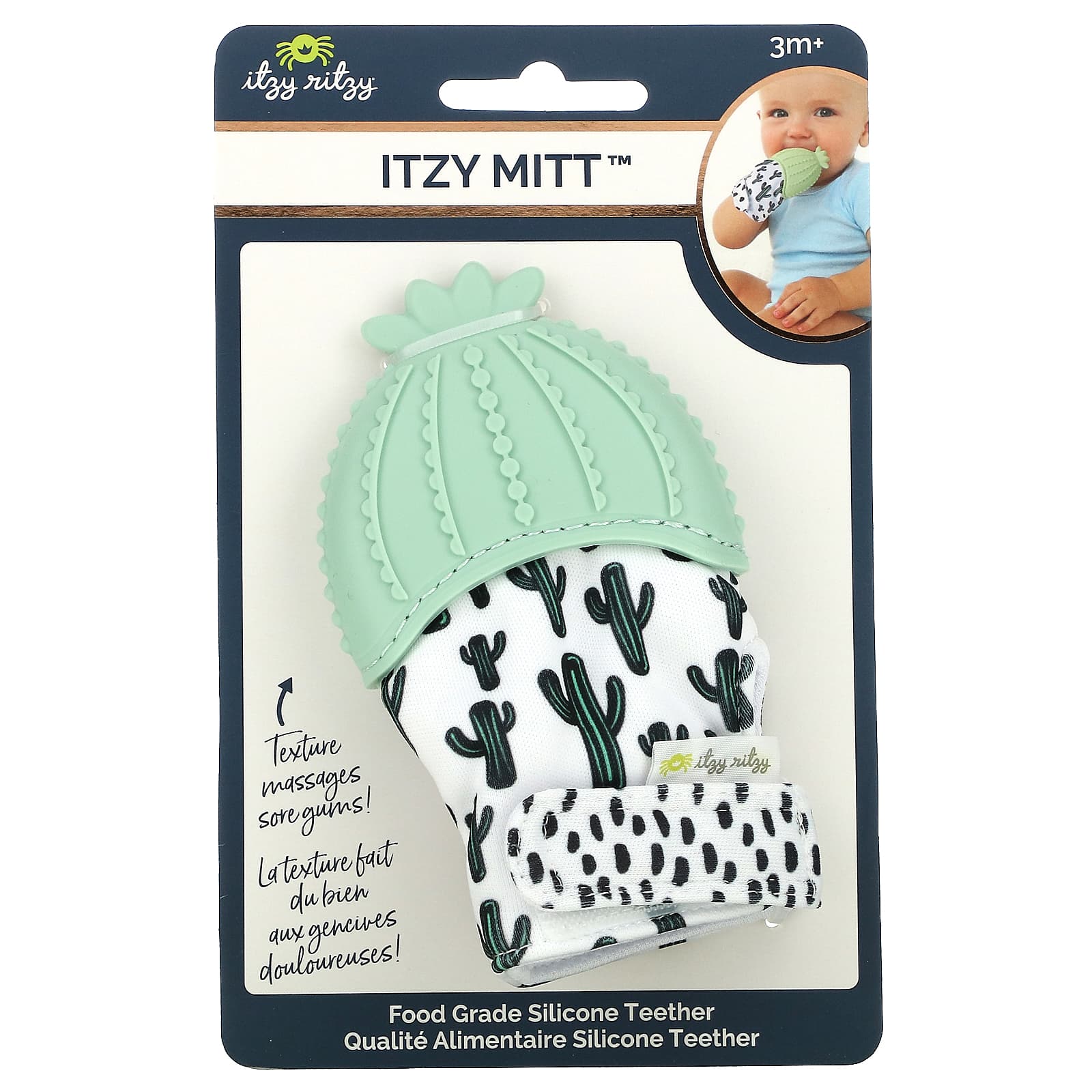 itzy ritzy-Itzy Mitt-Food Grade Silicone Teether-3+ Months-Cactus-1 Teether