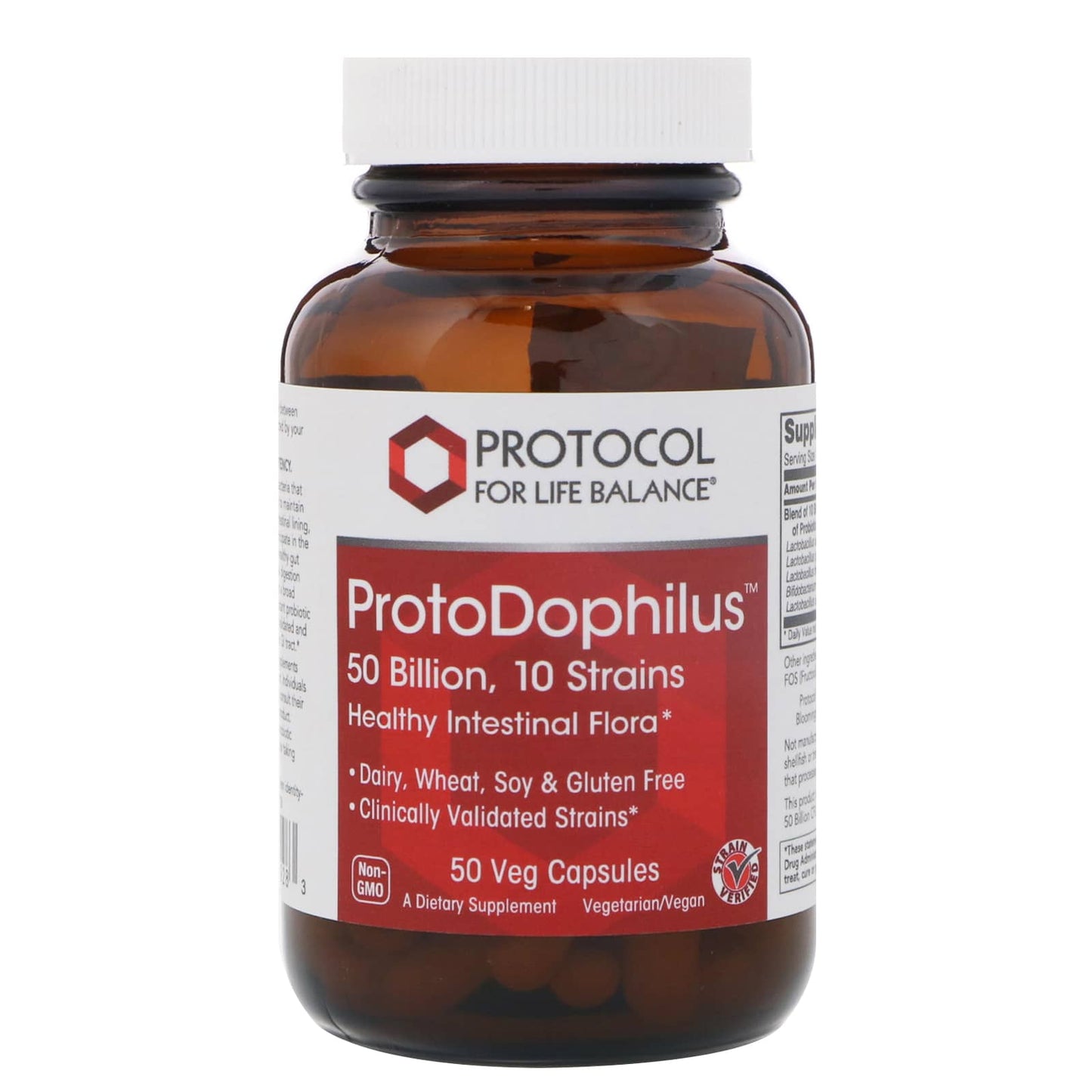 Protocol for Life Balance-ProtoDophilus-50 Billion-10 Strains-50 Veg Capsules