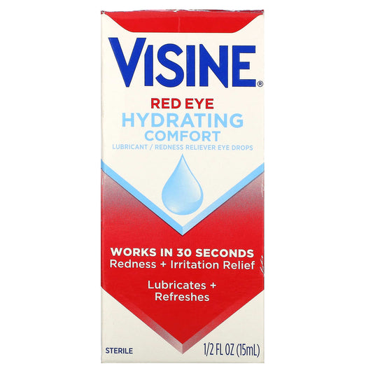 Visine-Red Eye Hydrating Comfort-Lubricant/Redness Reliever Eye Drops-1/2 fl oz (15 ml)