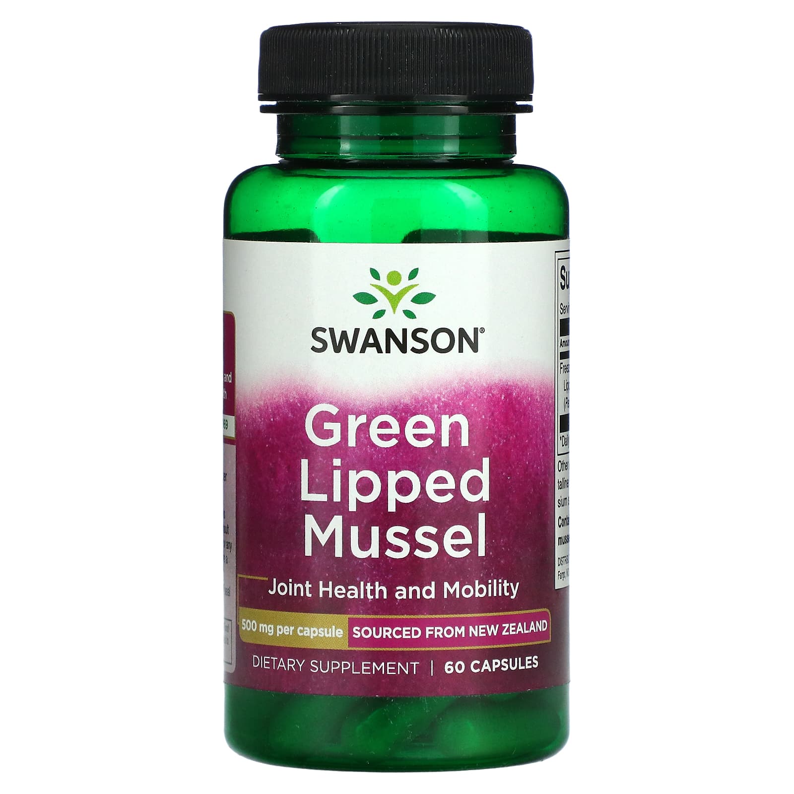 Swanson-Green Lipped Mussel-500 mg-60 Capsules