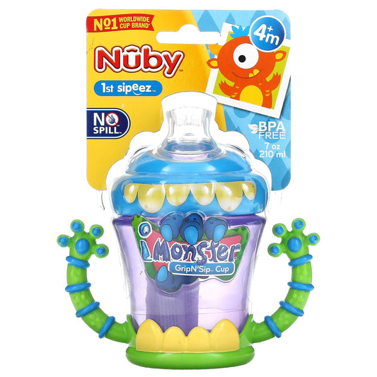 Nuby-iMonster Grip N' Sip Cup-4+ Months-7 oz (210 ml)