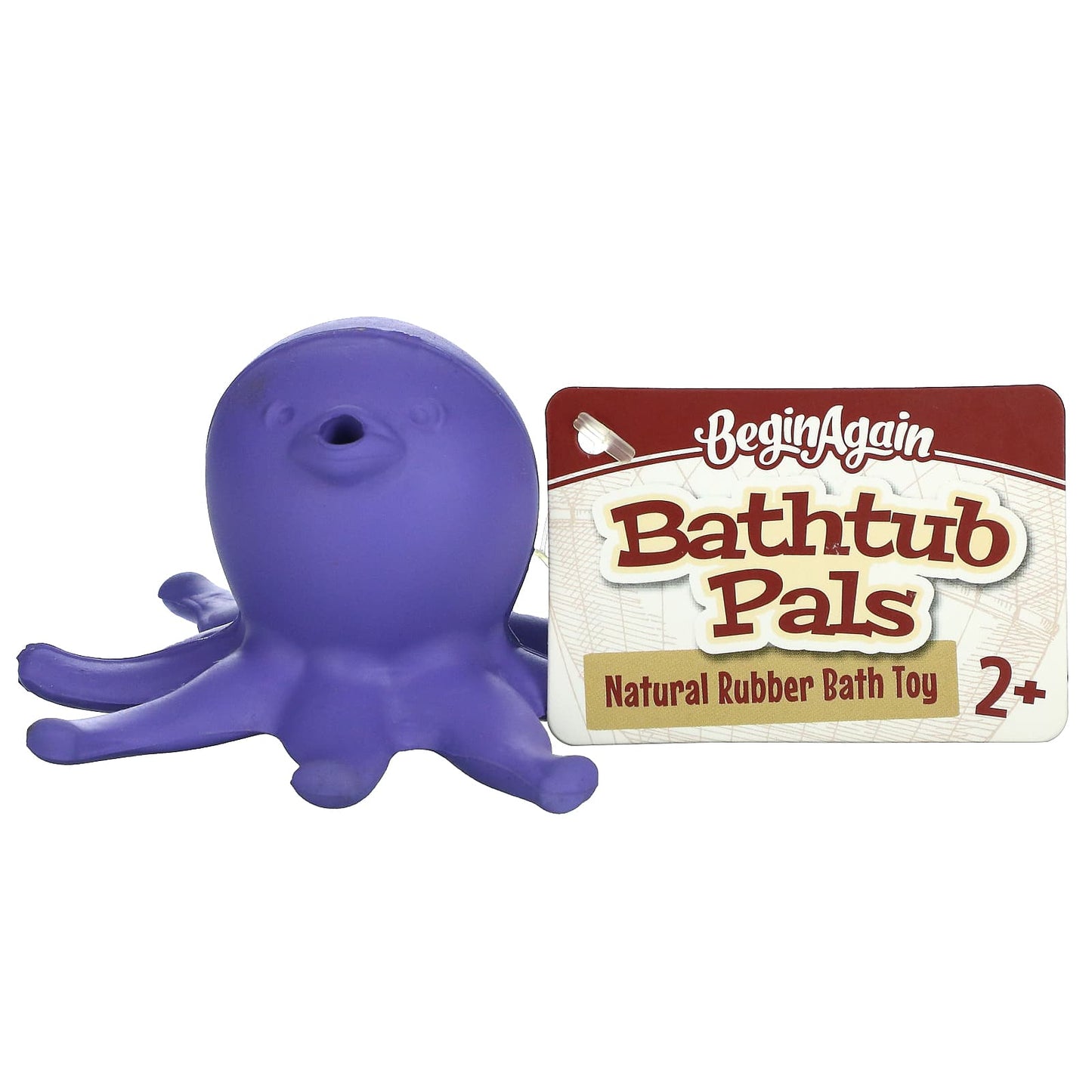 Begin Again Toys, Bathtub Pals, Natural Rubber Bath Toy, 2+ Months, Octopus, 1 Count