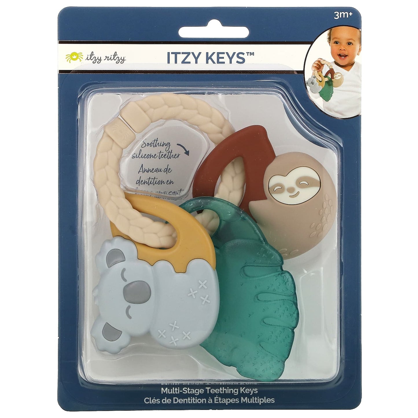 itzy ritzy-Itzy Keys-Multi-Stage Teething Keys-3+ Months-Tropical-1 Count