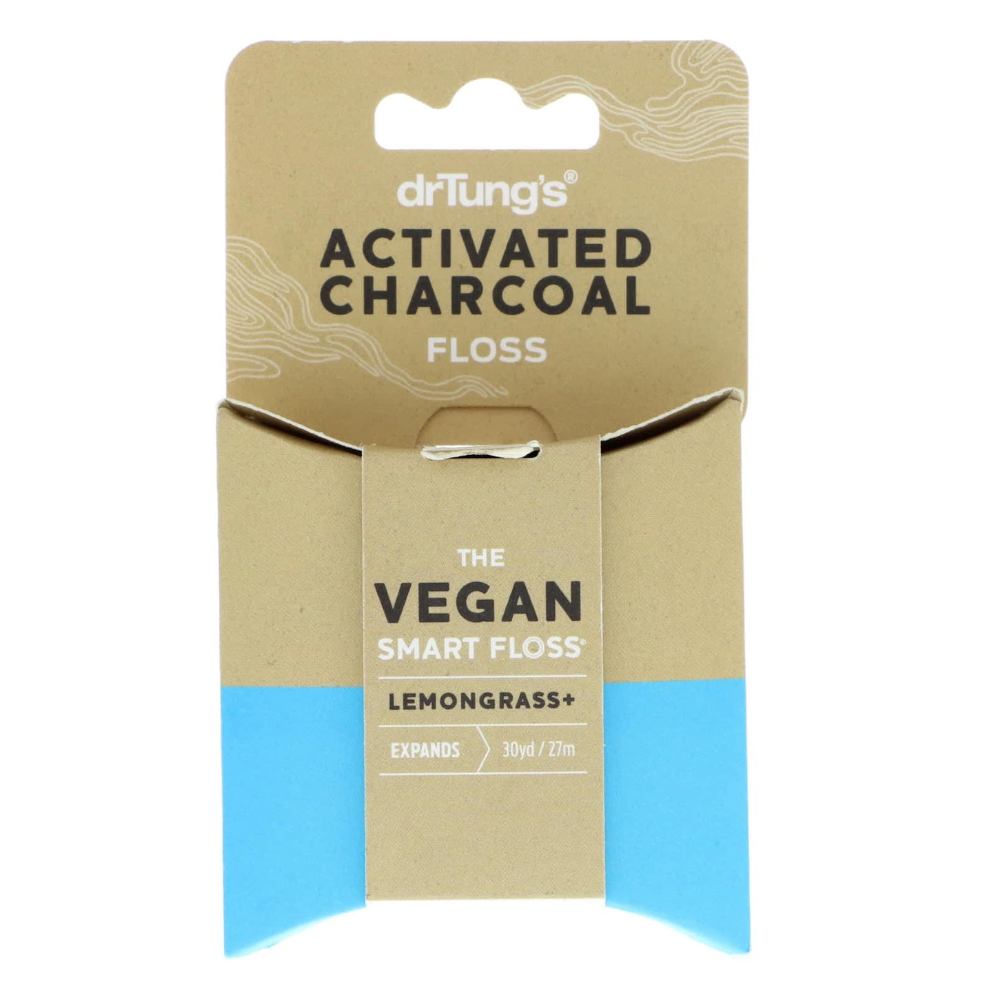 Dr. Tung's-Activated Charcoal Vegan Floss-Lemongrass-30 yd (27 m)