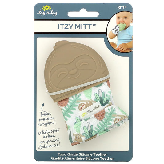 itzy ritzy-Itzy Mitt-Food Grade Silicone Teether-3+ Months-Sloth-1 Teether