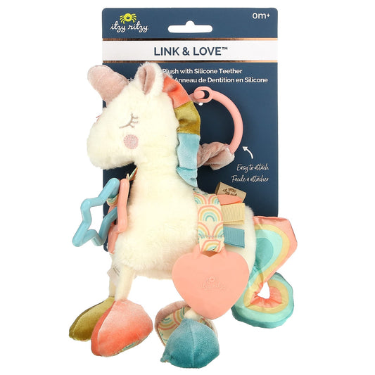 itzy ritzy-Link & Love-Activity Plush with Silicone Teether-0+ Months-Unicorn-1 Teether