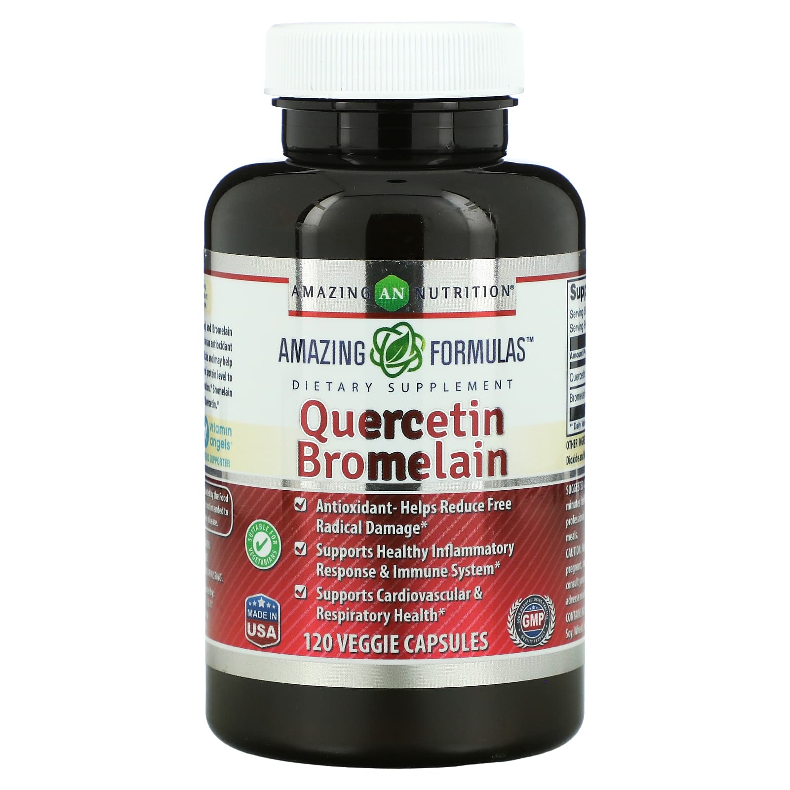 Amazing Nutrition-Quercetin Bromelain-120 Veggie Capsules