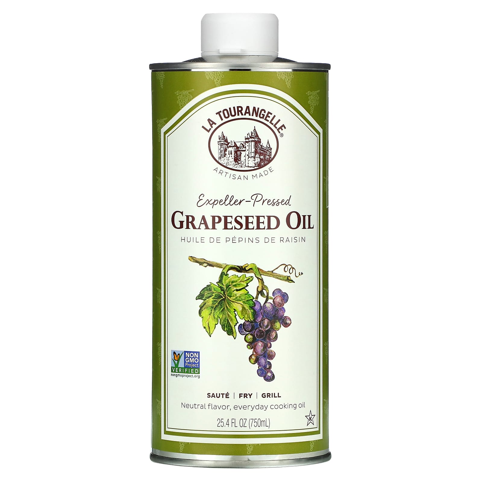 La Tourangelle-Expeller-Pressed Grapeseed Oil-25.4 fl oz (750 ml)