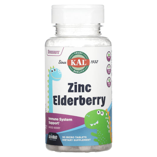 KAL-Dinosaurs-Zinc Elderberry-Mixed Berry-90 Micro Tablets