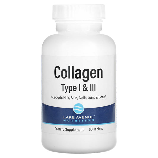 Lake Avenue Nutrition-Hydrolyzed Collagen Type I & III-3,000 mg-60 Tablets (1,000 mg per Tablet )