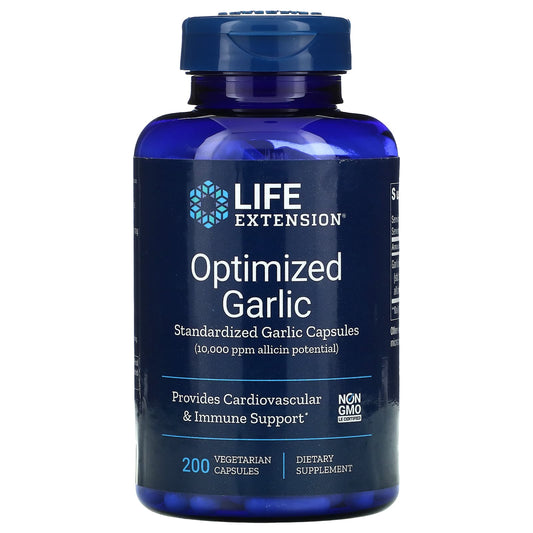 Life Extension-Optimized Garlic-Standardized Garlic Capsules-200 Vegetarian Capsules