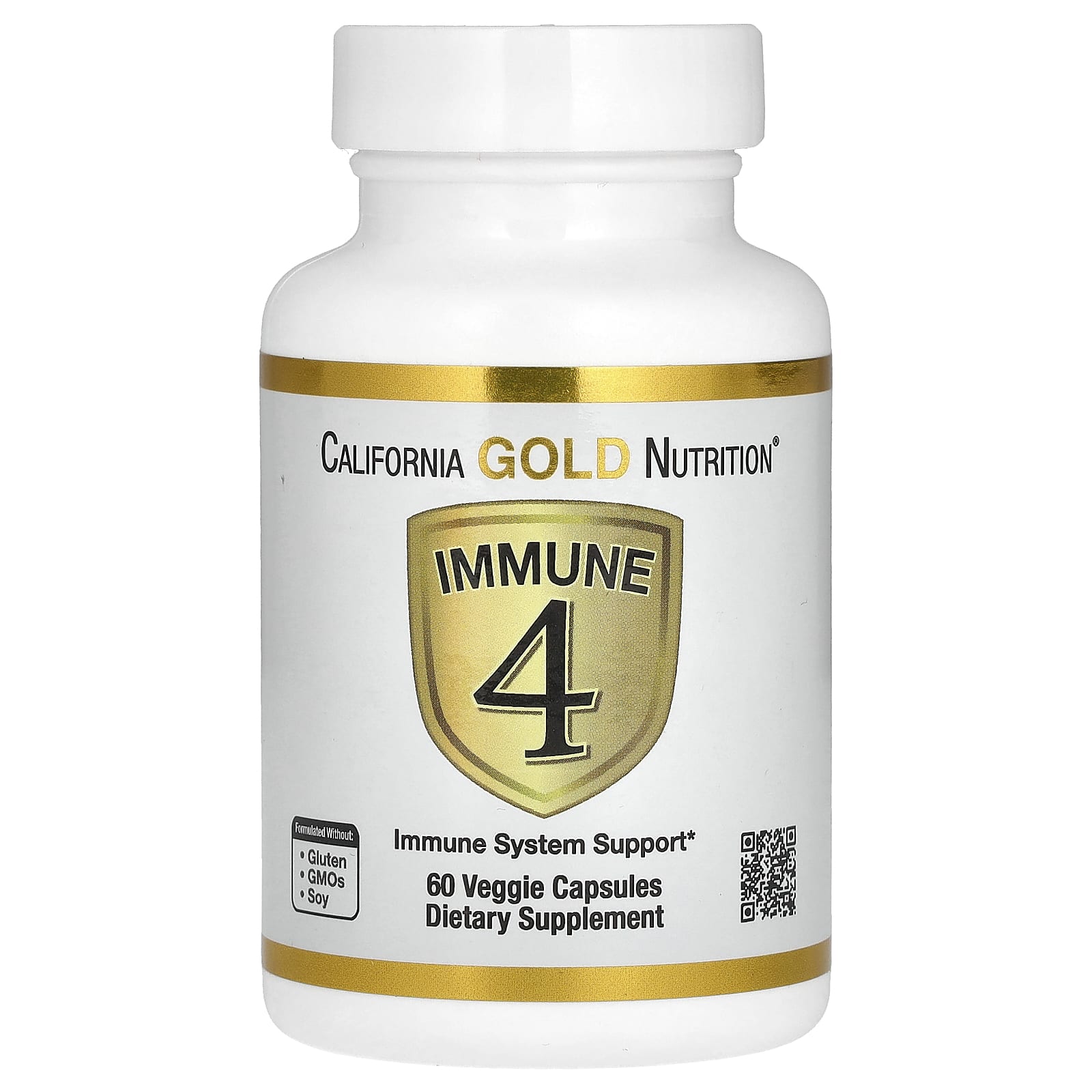 California Gold Nutrition-Immune 4-Immune System Support-60 Veggie Capsules