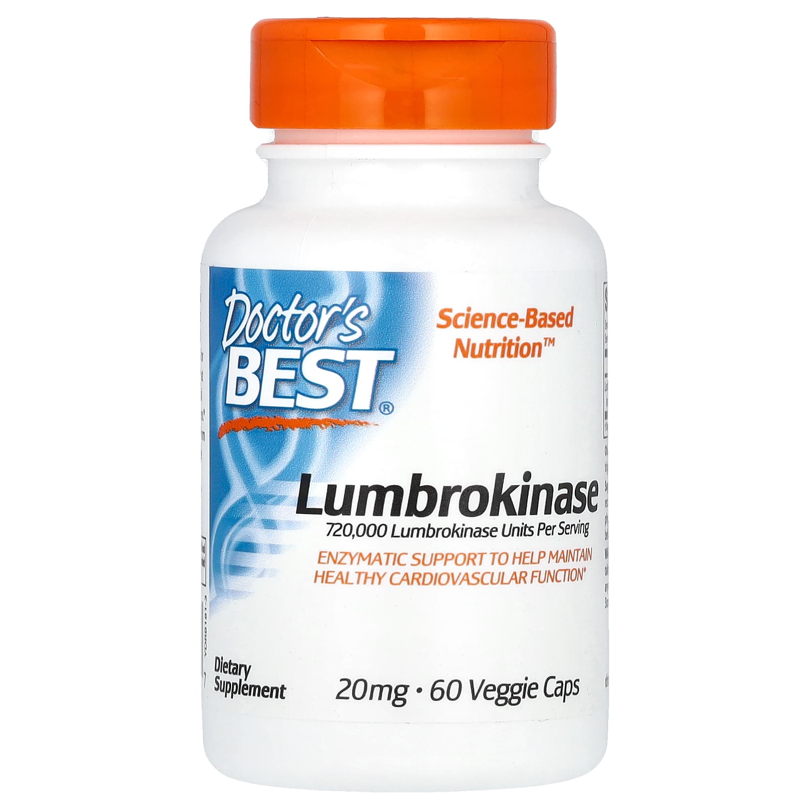 Doctor's Best-Lumbrokinase-40 mg-60 Veggie Caps (20 mg per Capsule)