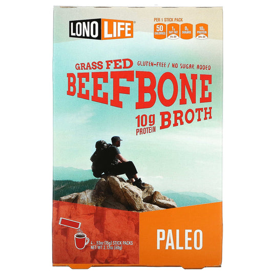 Lonolife-Broth-Beef Bone-Paleo-4 Stick Packs-.53 oz (15 g) Each