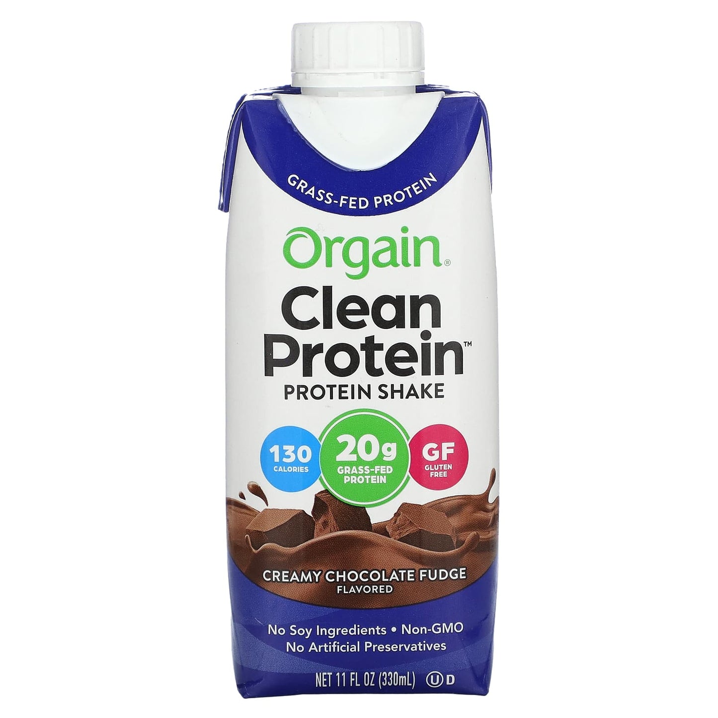 Orgain, Clean Protein Shake, Creamy Chocolate Fudge, 4 Pack, 11 fl oz (330 ml) Each