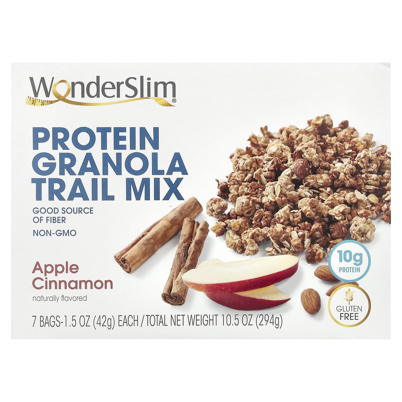 WonderSlim-Protein Granola Trail Mix-Apple Cinnamon-7 Bags-1.5 oz (42 g) Each