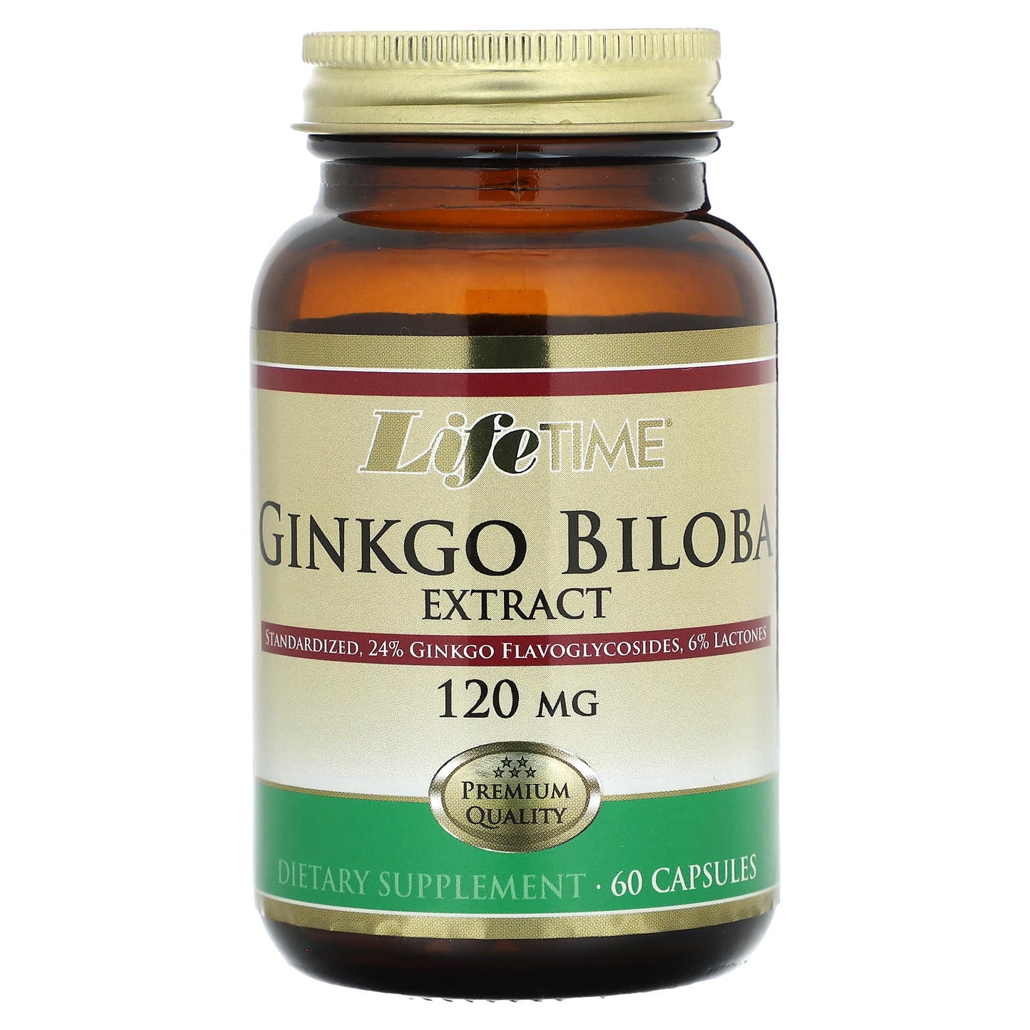 LifeTime Vitamins-Ginkgo Biloba Extract-120 mg-60 Capsules