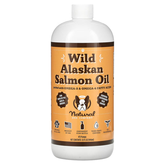 Natural Dog Company-Wild Alaskan Salmon Oil-For Dogs-All Ages -32 fl oz (946 ml)