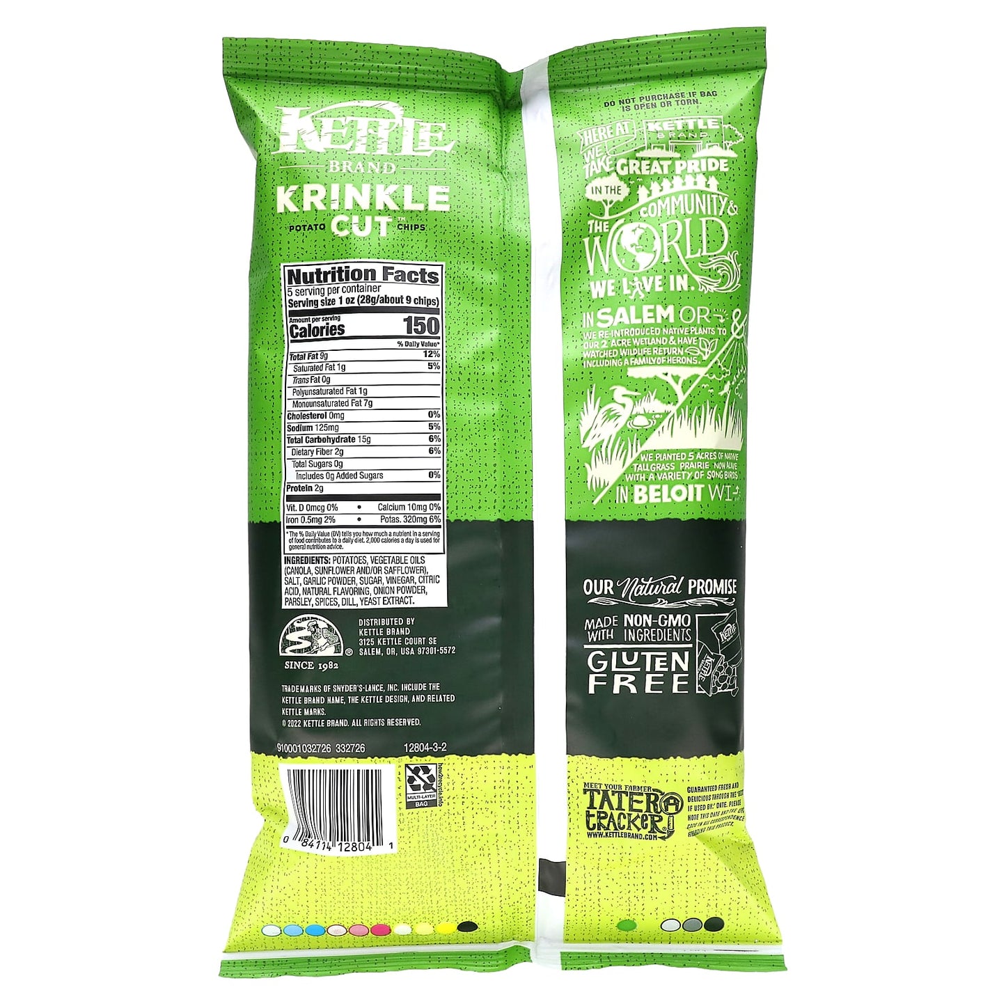 Kettle Foods, Krinkle Cut Potato Chips, Dill Pickle, 5 oz (141 g)