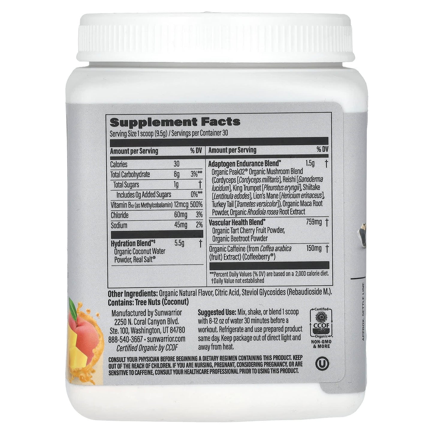 Sunwarrior, Sport, Active Energy Pre Workout, Peachy Mango, 10 oz (285 g)