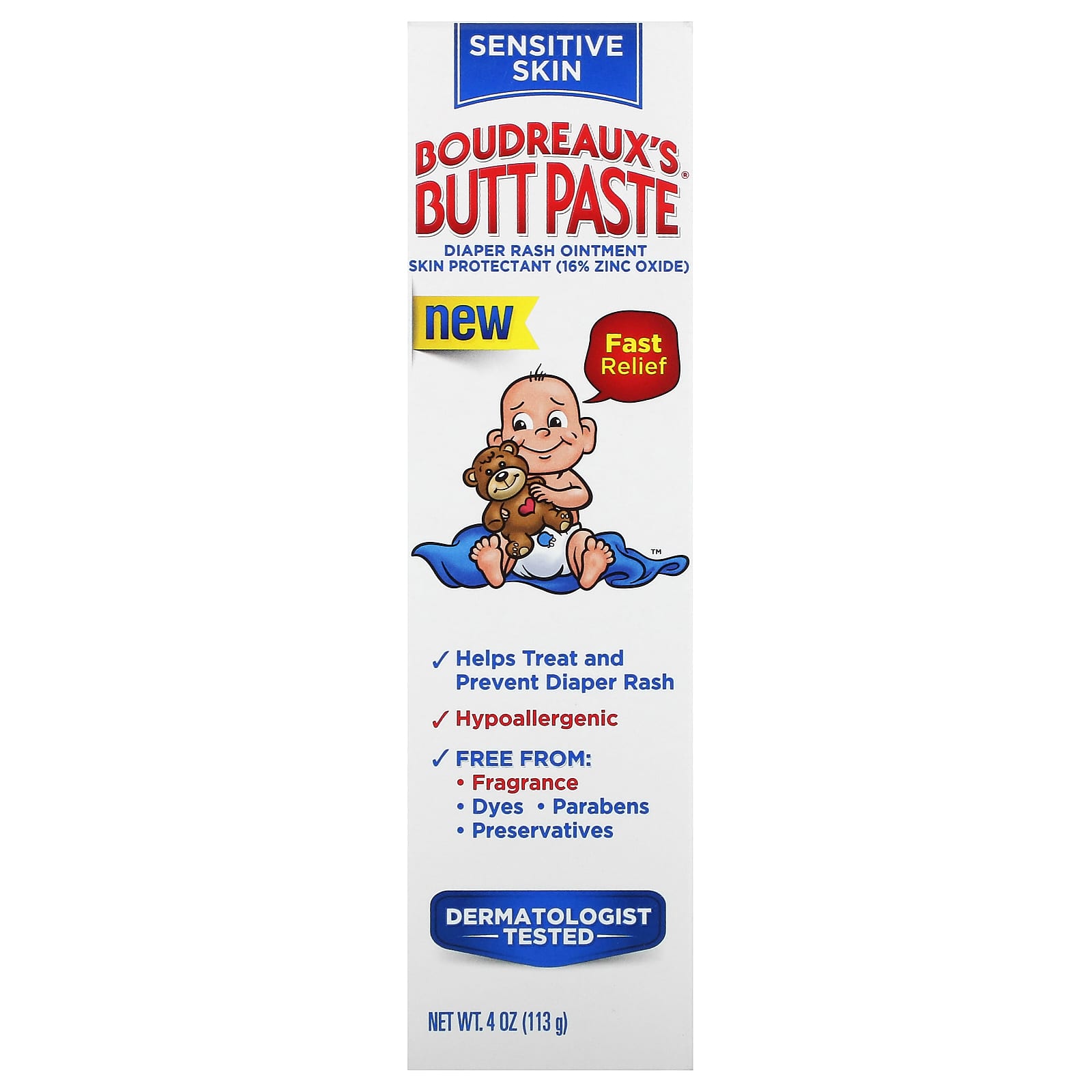 Boudreaux's Butt Paste-Butt Paste-Diaper Rash Ointment-Sensitive Skin-4 oz (113 g)