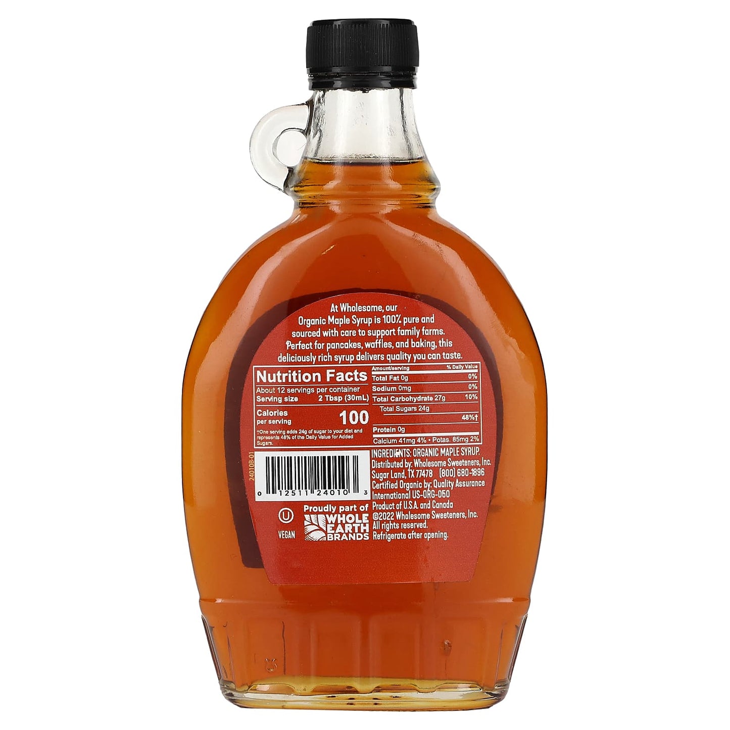 Wholesome Sweeteners, Organic Maple Syrup, Amber, 12 fl oz (355 ml )