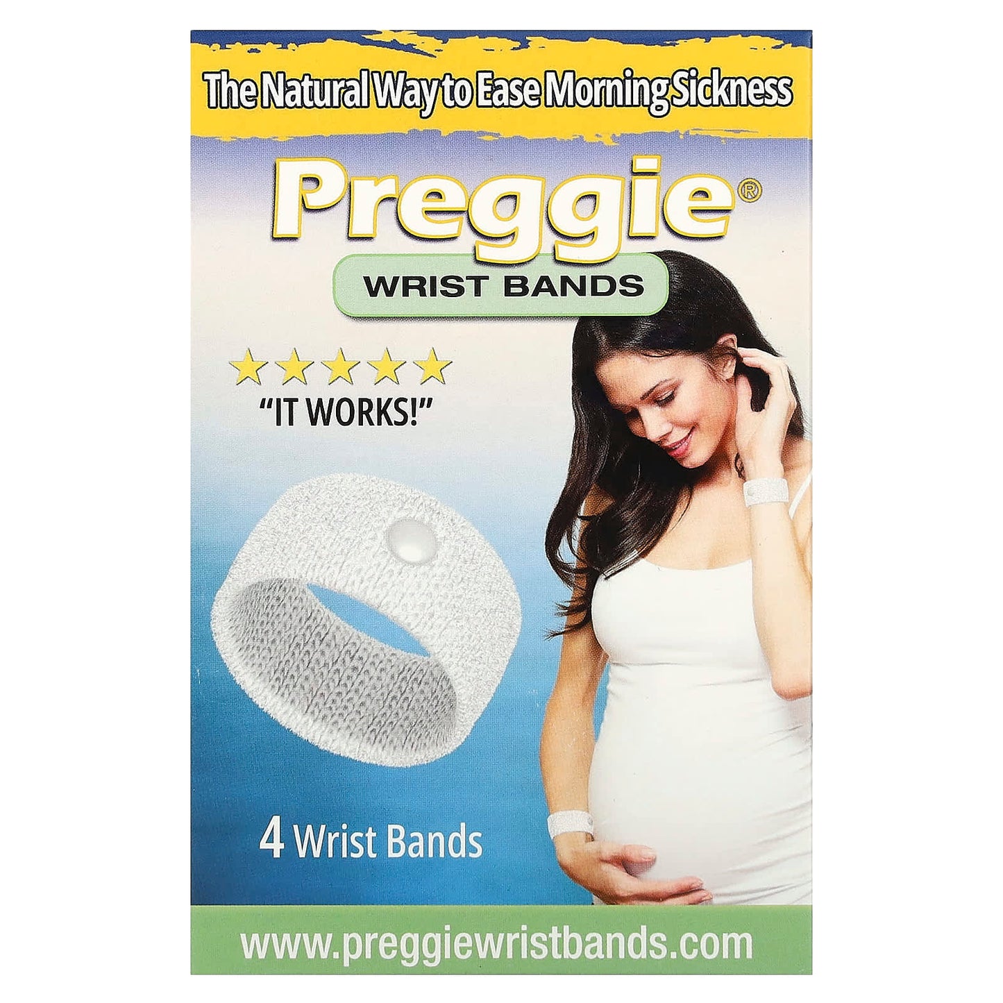 Preggie-Wrist Bands-White-4 Wrist Bands