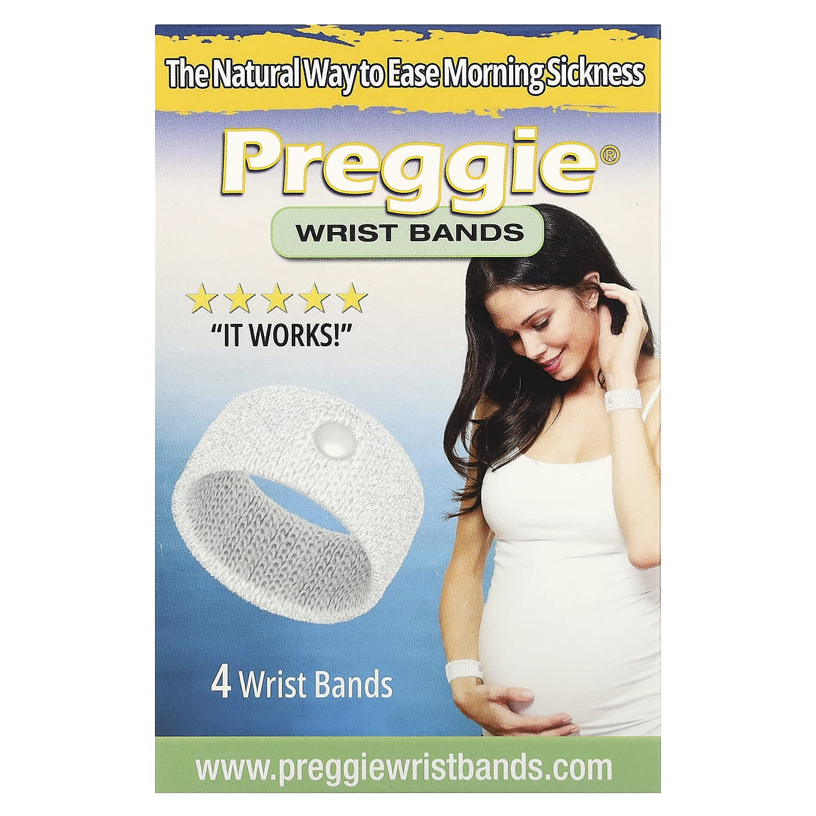 Preggie-Wrist Bands-White-4 Wrist Bands