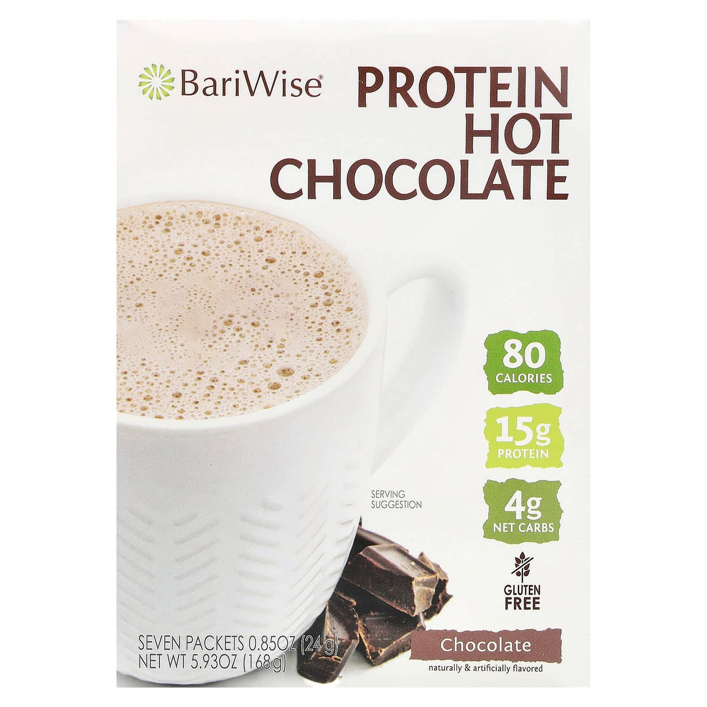 BariWise-Protein Hot Chocolate-Chocolate-7 Packets-0.85 oz (24 g) Each