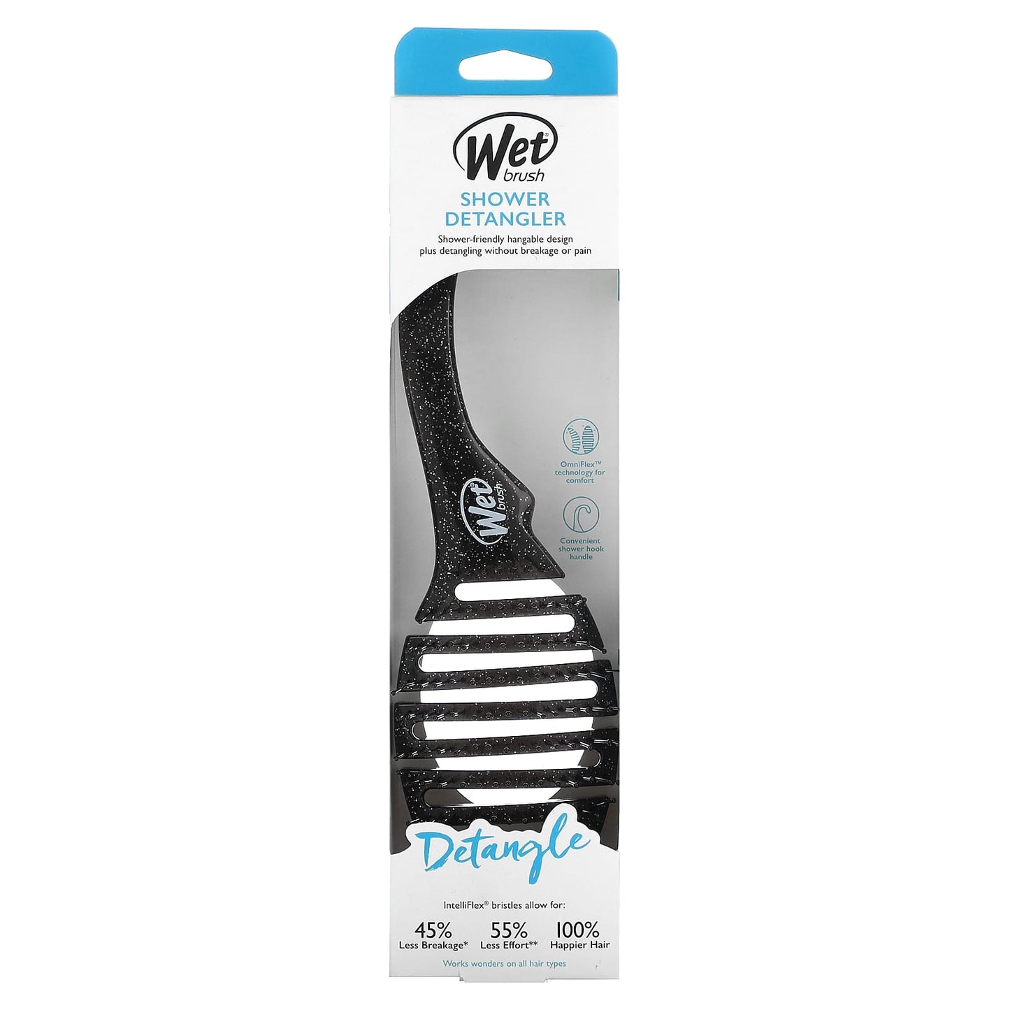 Wet Brush, Shower Detangler, Black, 1 Brush