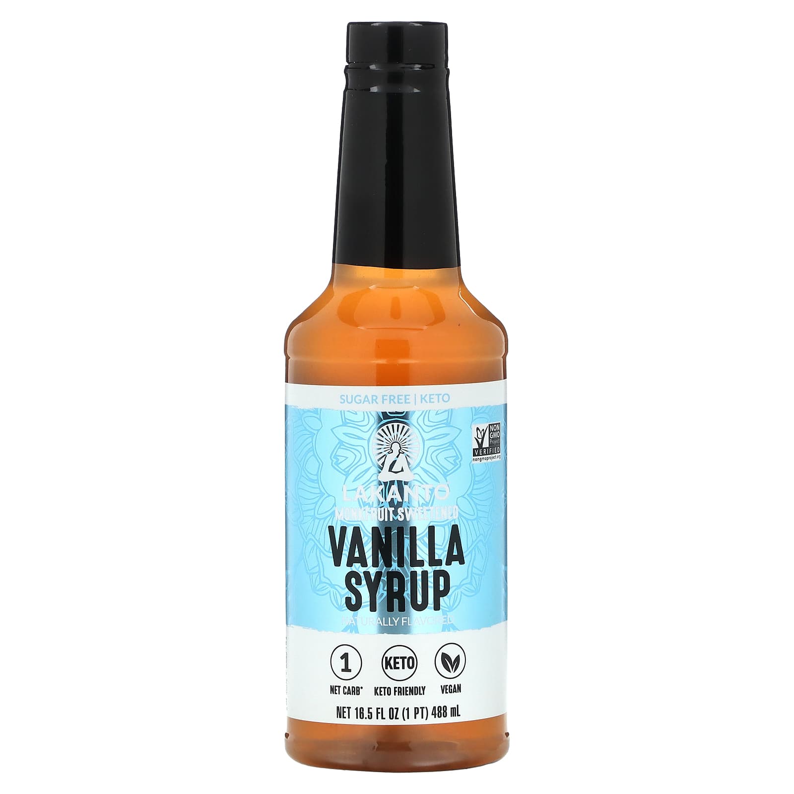 Lakanto-Vanilla Syrup-16.5 fl oz (488 ml)