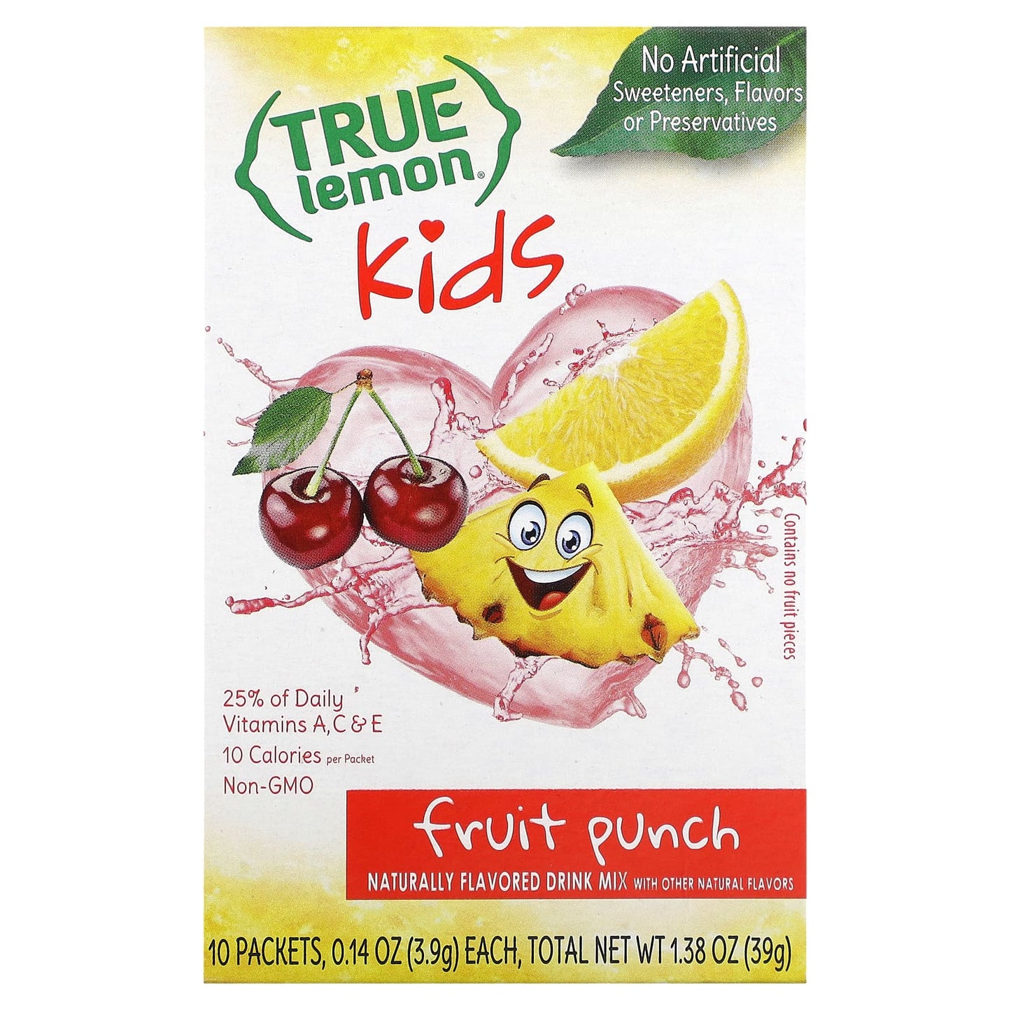 True Citrus-True Lemon-Kids Drink Mix-Fruit Punch-10 Packets 0.14 oz (3.9 g) Each