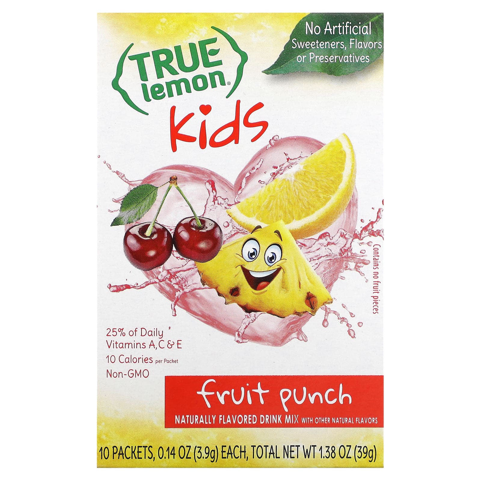 True Citrus-True Lemon-Kids Drink Mix-Fruit Punch-10 Packets 0.14 oz (3.9 g) Each