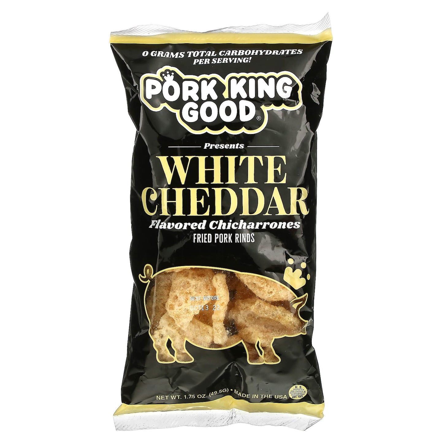 Pork King Good-Flavored Chicharrones-White Cheddar-1.75 oz (49.5 g)