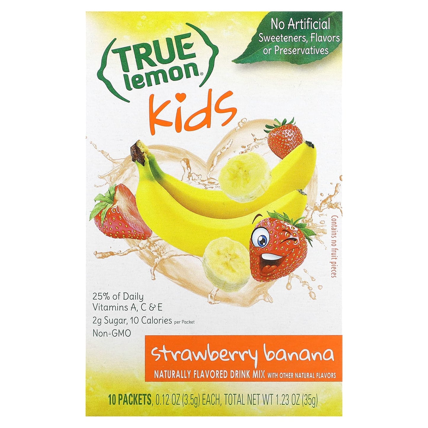 True Citrus-True Lemon-Kids Drink Mix-Strawberry Banana-10 Packets-0.12 oz (3.5 g) Each