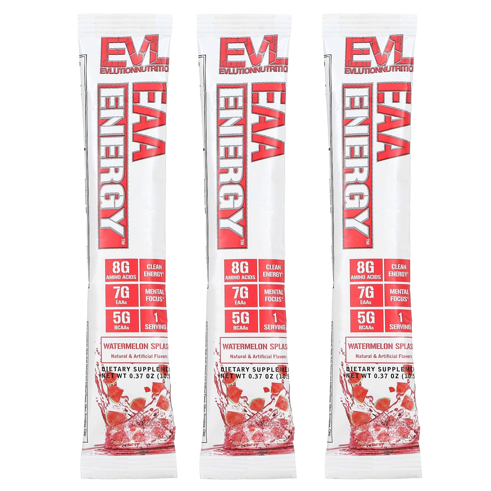 EVLution Nutrition-EAA Energy-Watermelon Splash-3 Sample Pack- 0.37 oz (10.5 g) Each