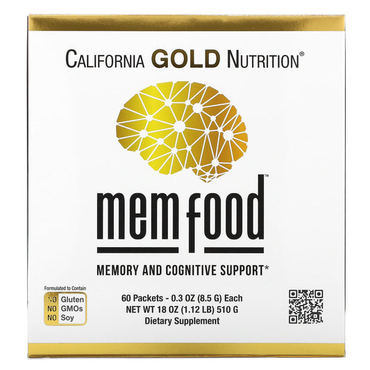 California Gold Nutrition-MEM Food-Memory & Cognitive Support-60 Packets-0.3 oz (8.5 g) Each