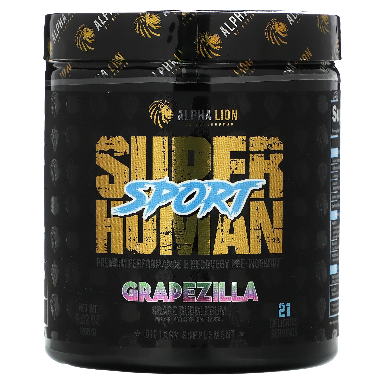 ALPHA LION-SuperHuman Sport-Grapezilla-Grape Bubblegum-9.02 oz (256 g)