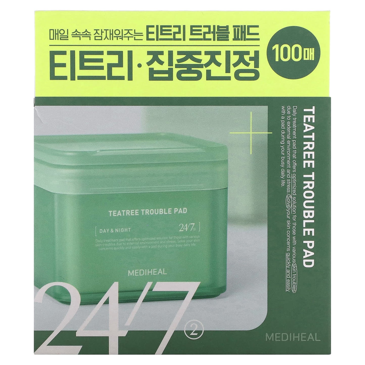 MEDIHEAL, Tea Tree Trouble Pad, 100 Pads, 5.74 fl oz (100 ml)