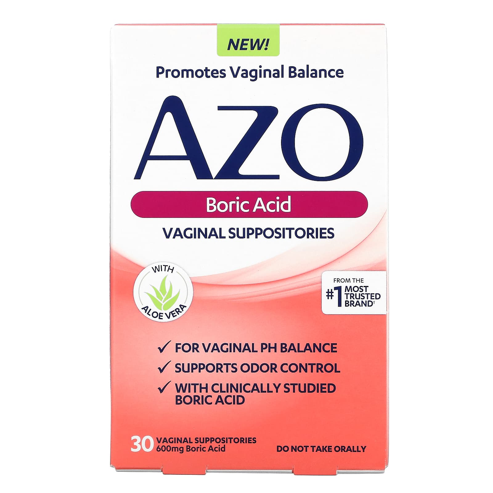 Azo-Boric Acid-Vaginal Suppositories-600 mg-30 Suppositories