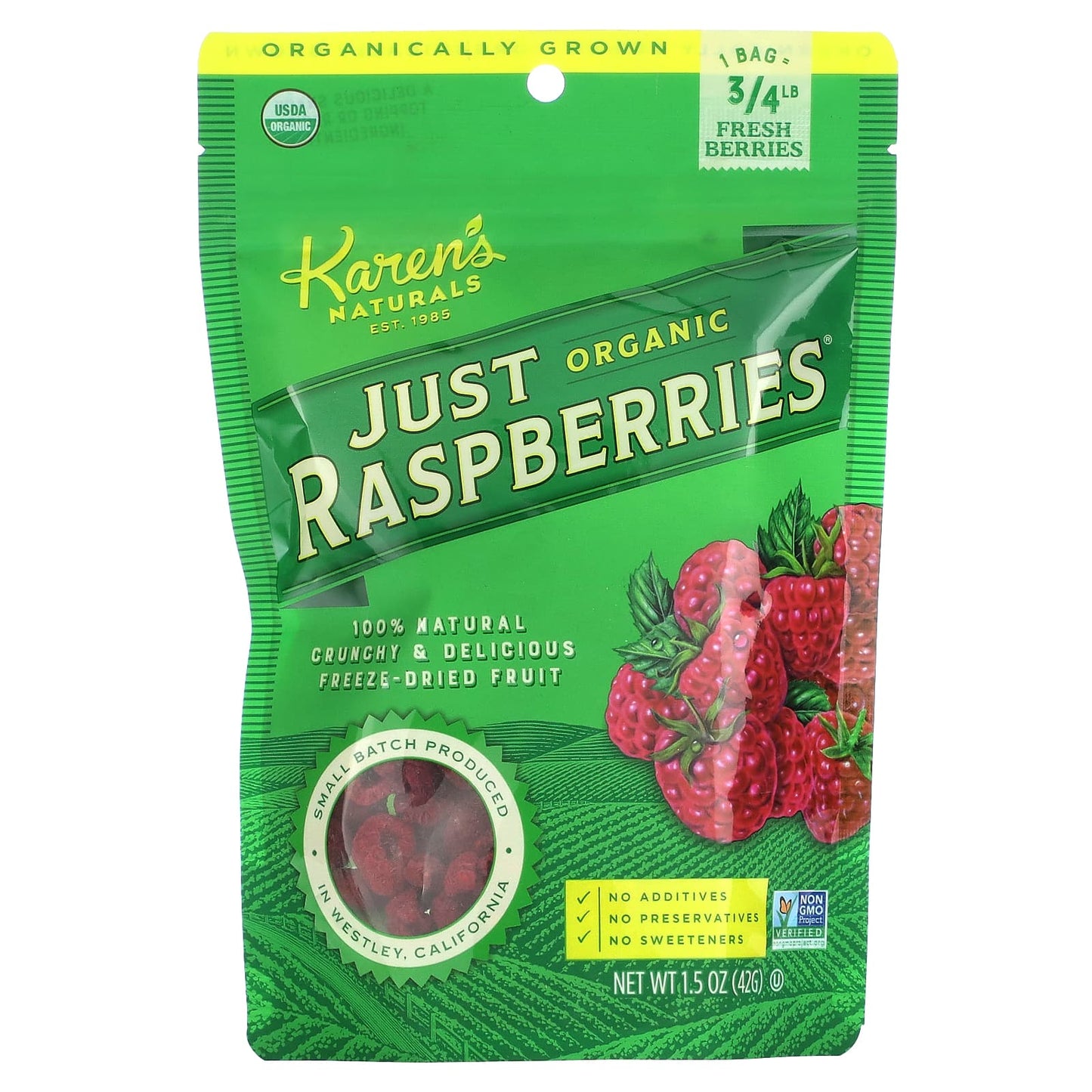 Karen's Naturals-Organic Just Raspberries-1.5 oz (42 g)