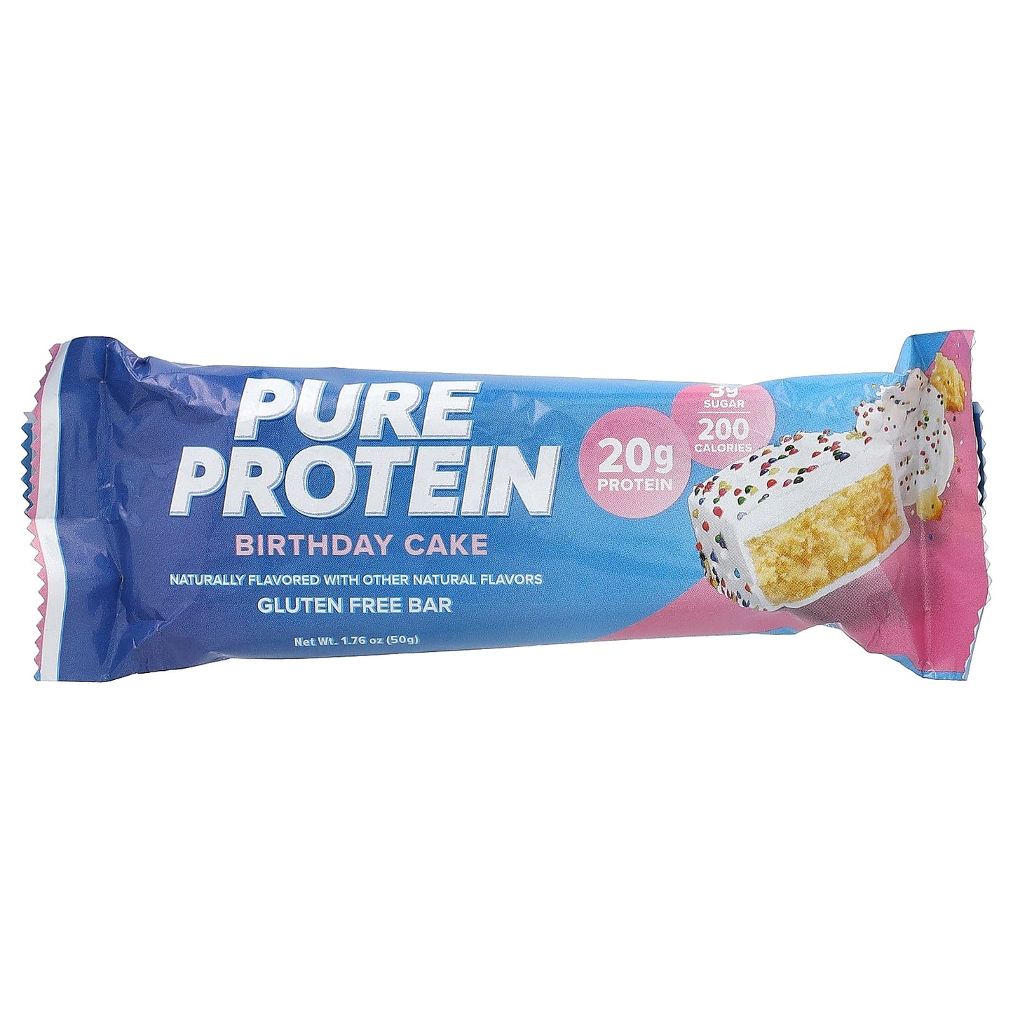 Pure Protein, Gluten Free Bars, Birthday Cake, 12 Bars,1.76 oz (50 g) Bars