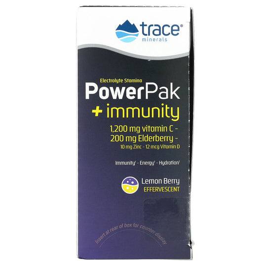 Trace Minerals ®-PowerPak + Immunity-Lemon Berry-30 Packets-0.19 oz (5.3 g) Each