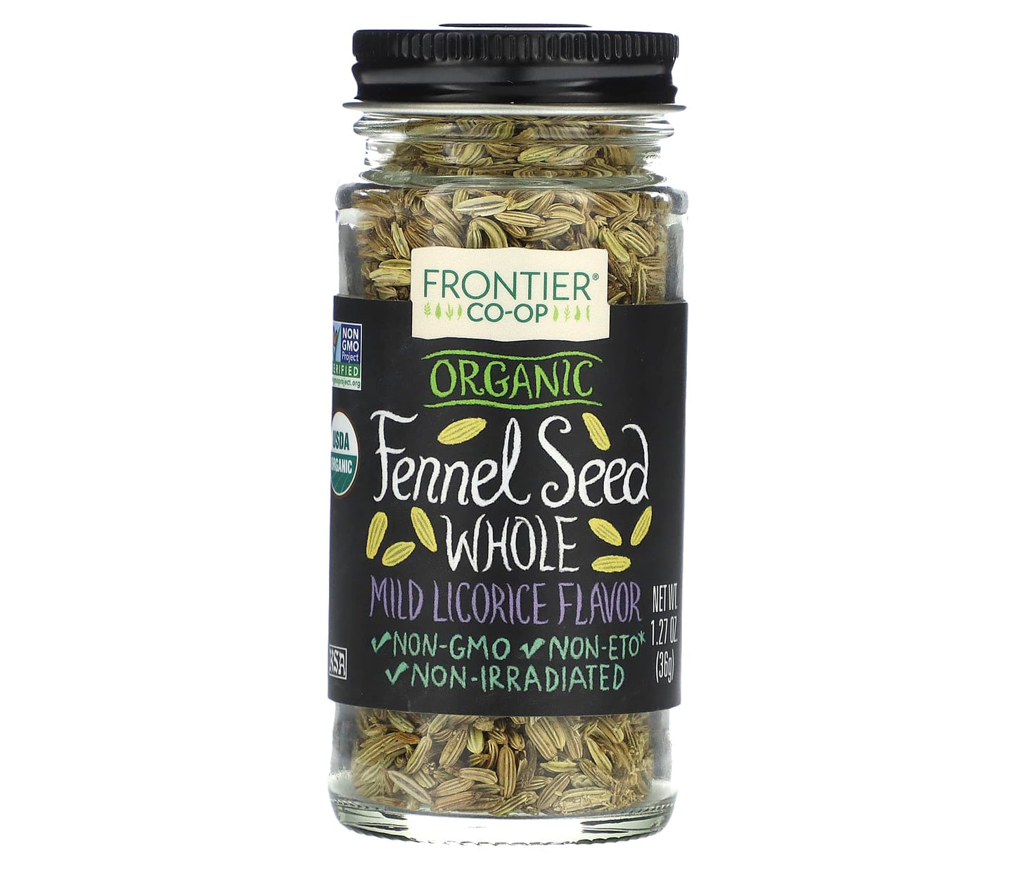 Frontier Co-op-Organic Fennel Seed-Whole-1.27 oz (36 g)