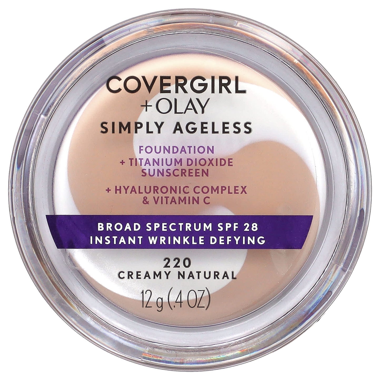 Covergirl-Olay Simply Ageless Foundation-220 Creamy Natural-0.4 oz (12 g)