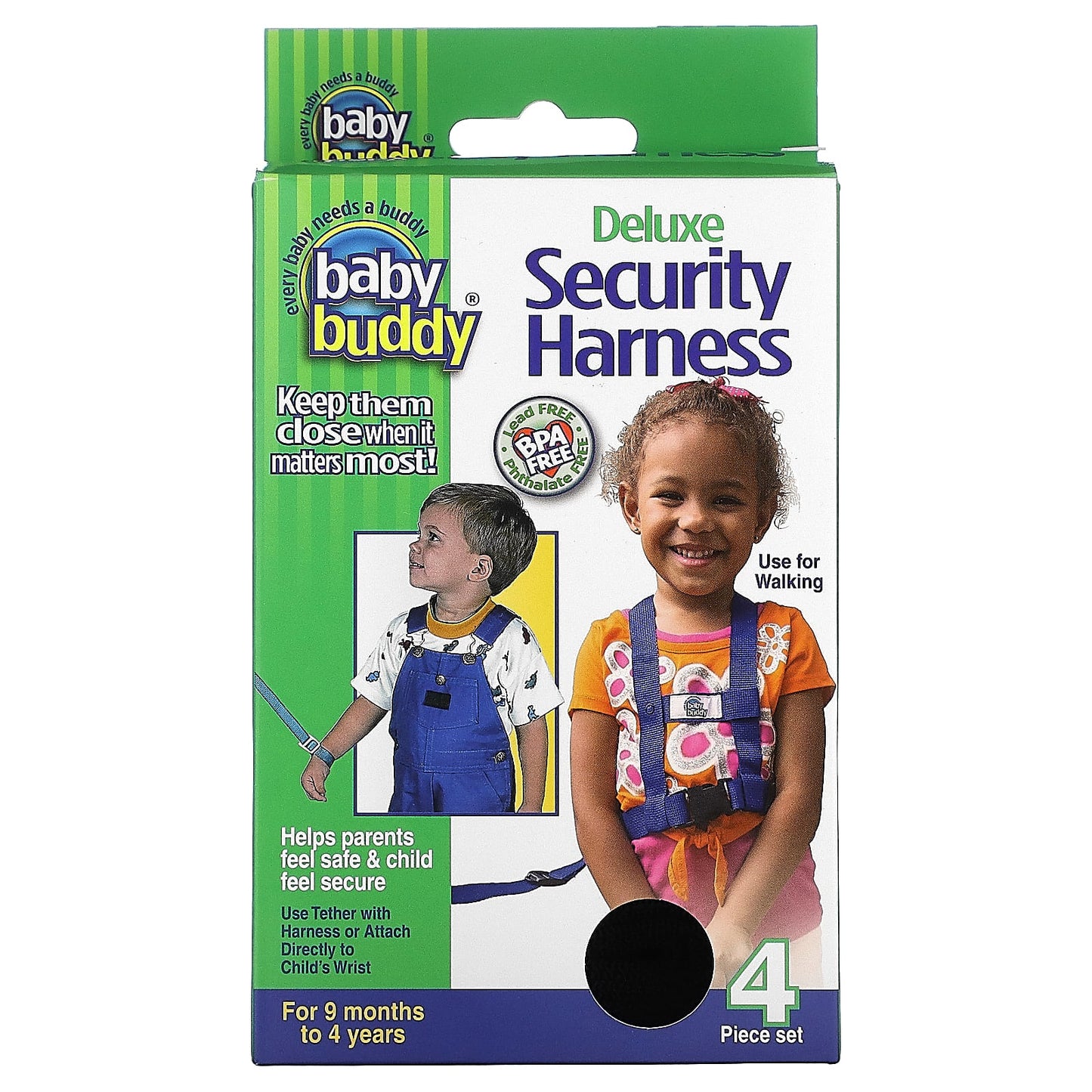 Baby Buddy-Deluxe Security Harness-9 Months to 4 Years-4 Piece Set