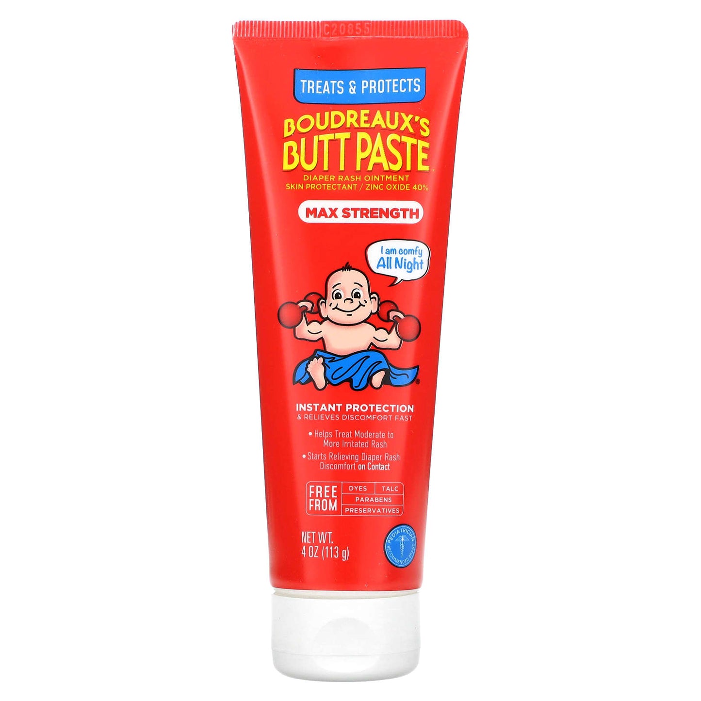 Boudreaux's Butt Paste, Butt Paste, Diaper Rash Ointment, Max Strength, 4 oz (113 g)