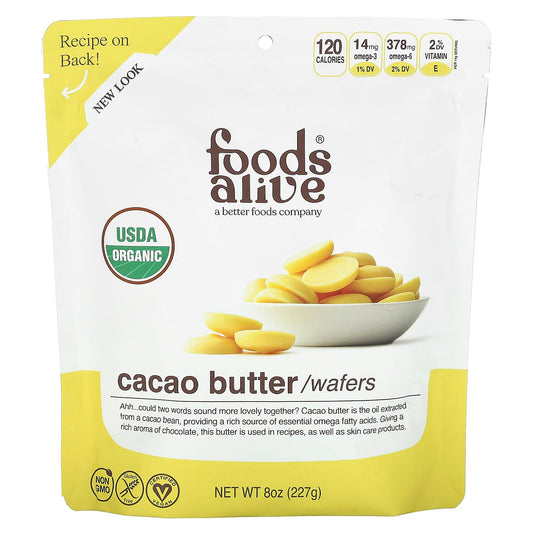 Foods Alive-Cacao Butter Wafers-8 oz (227 g)