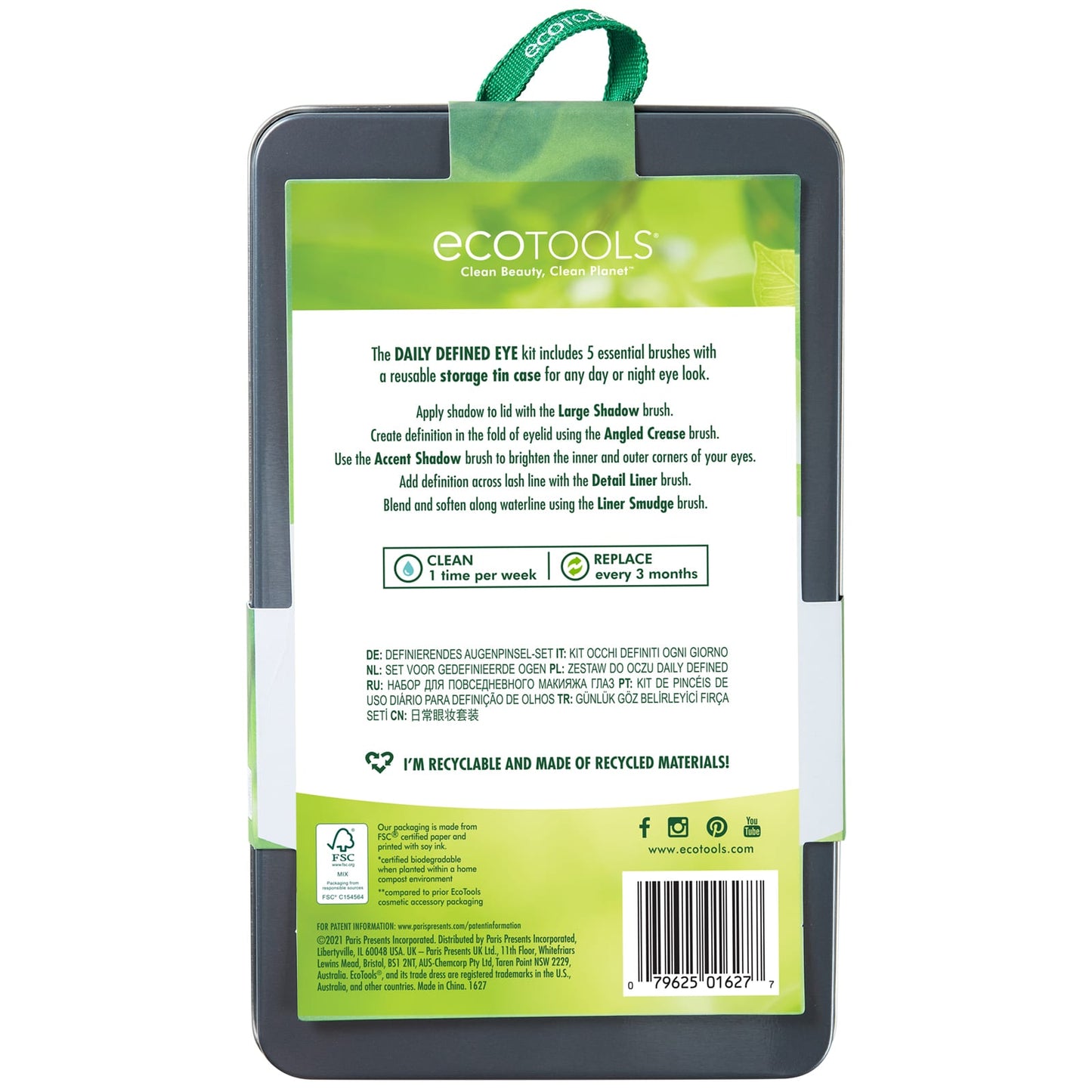 EcoTools, Daily Defined Eye Kit, 5 Piece Set & Storage Tin